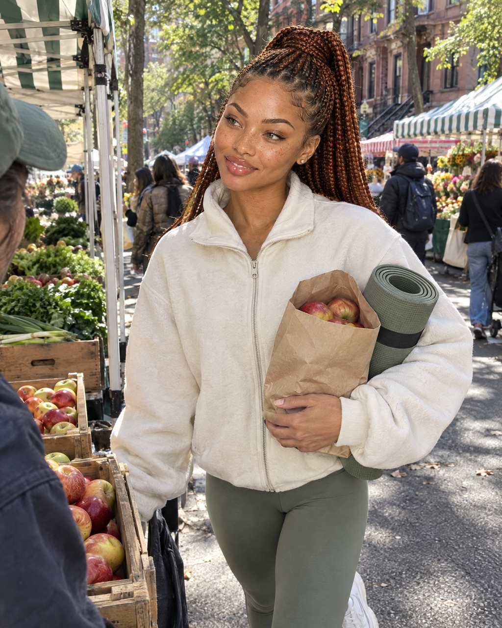 Sienna candid at an Upper West Side farmers market